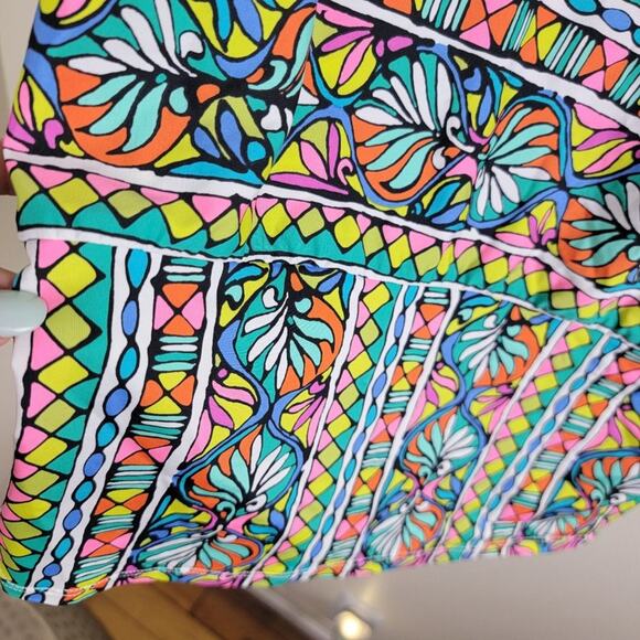 Trina Turk Bora Bora Striped Floral Tunic Cover Up Dress Size L Beach Swim - Picture 8 of 9